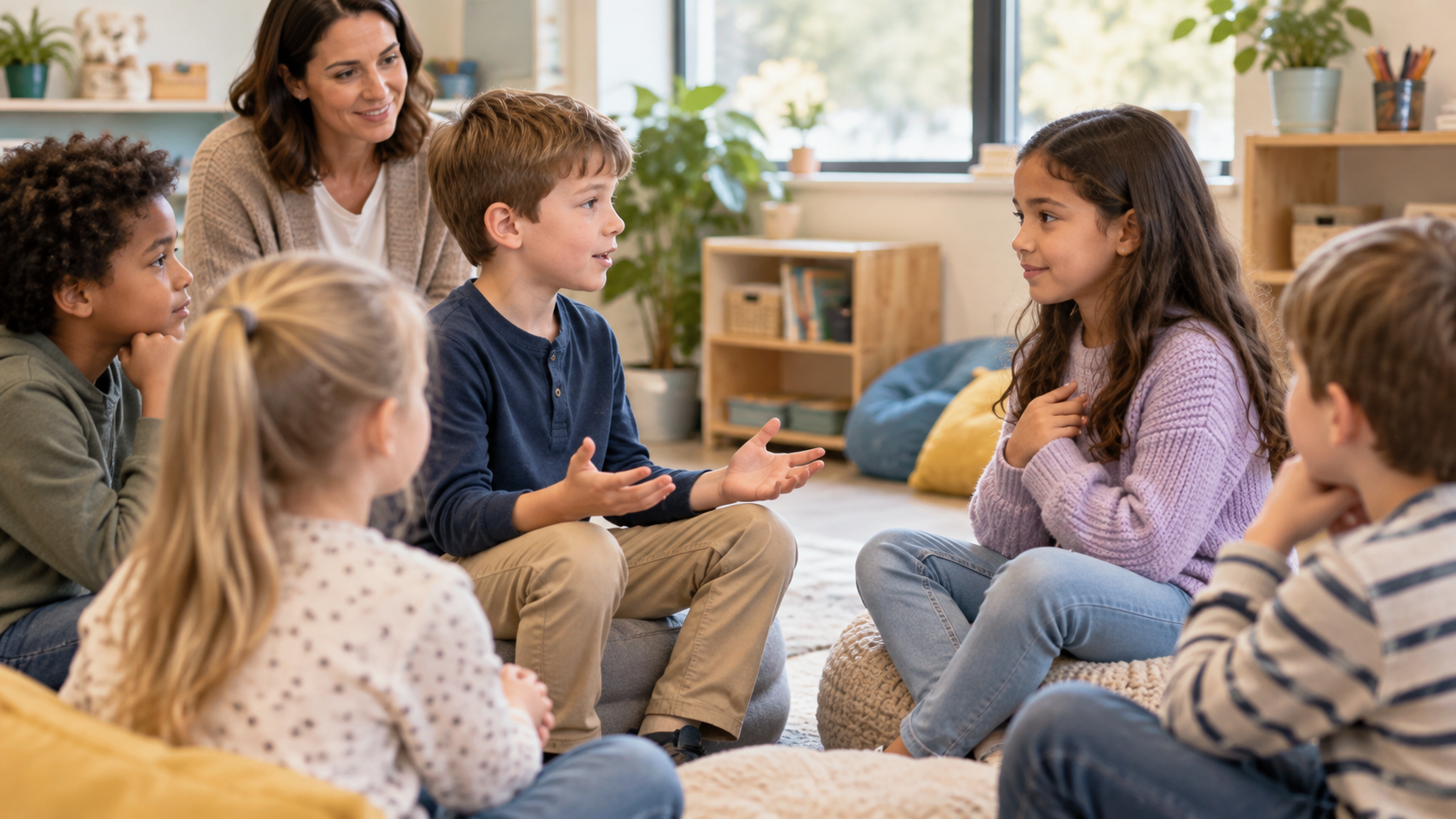 Kinder üben Kommunikation und Rollenspiele